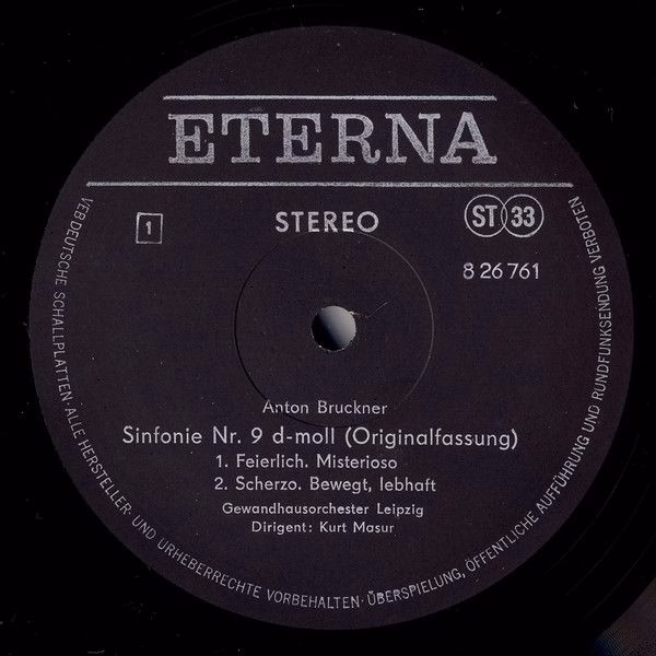Eterna 8 26 761 - Anton Bruckner, Kurt Masur, Gewandhausorcheste - Image 3