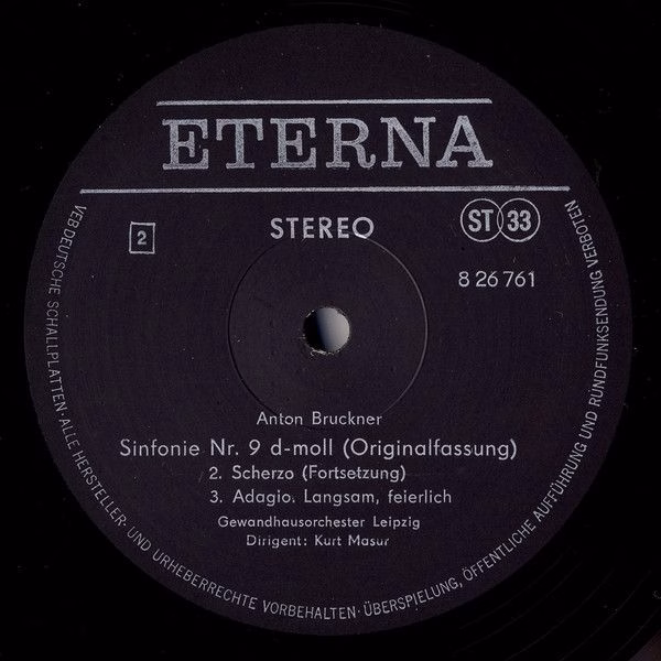 Eterna 8 26 761 - Anton Bruckner, Kurt Masur, Gewandhausorcheste - Image 4
