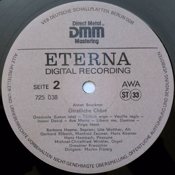 Eterna 7 25 038 - Anton Bruckner, Dresdner Kreuzchor, Martin Flä - Image 4