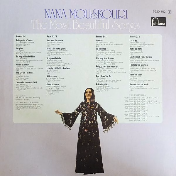 Fontana 6620 102 - Nana Mouskouri - The Most Beautiful Songs - Image 3