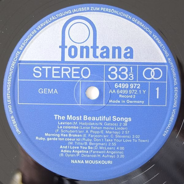 Fontana 6620 102 - Nana Mouskouri - The Most Beautiful Songs - Image 6