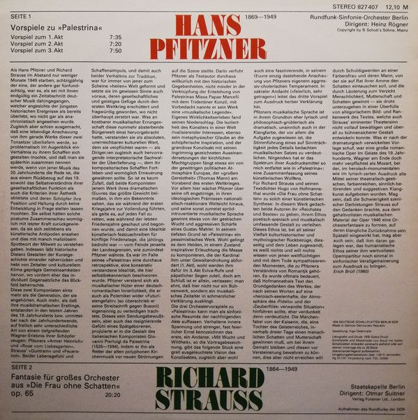 Eterna 827 407 - Hans Pfitzner, Richard Strauss, Rundfunk-Sinfon - Image 2
