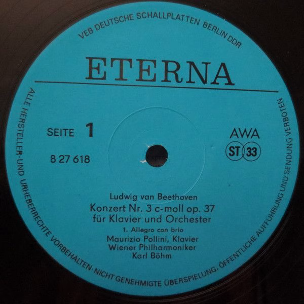 Eterna 8 27 618 - Ludwig van Beethoven, Maurizio Pollini, Wiener - Image 3