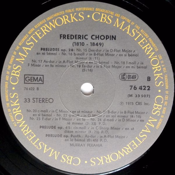 CBS Masterworks 76422 - Murray Perahia - The Chopin Preludes (Co - Image 4
