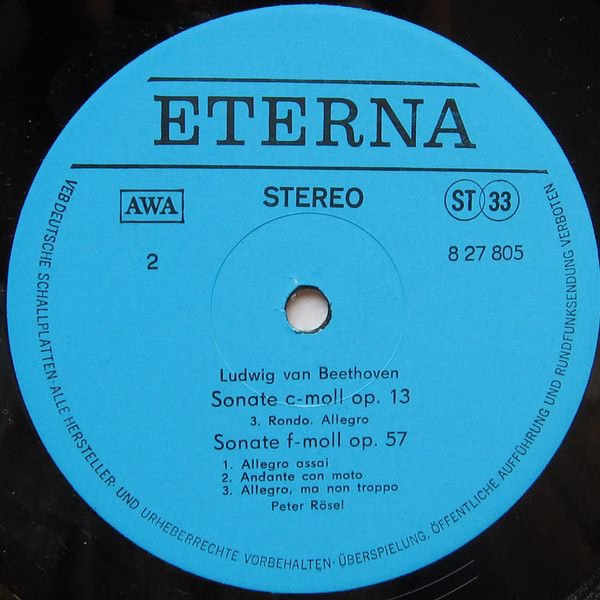 Eterna 8 27 805 - Ludwig Van Beethoven, Peter Rösel - Mondschein - Image 4