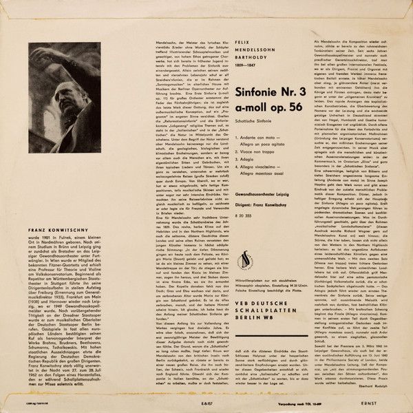 Eterna 8 20 355 - Felix Mendelssohn-Bartholdy, Gewandhausorchest - Image 2