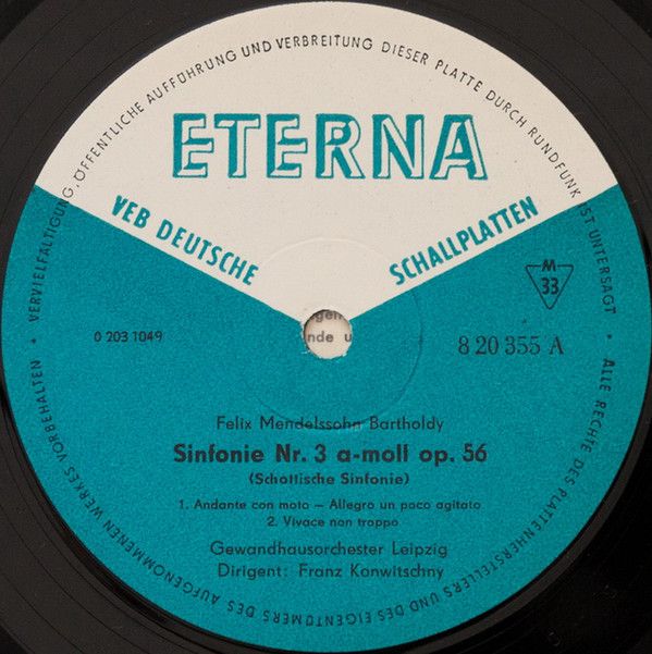 Eterna 8 20 355 - Felix Mendelssohn-Bartholdy, Gewandhausorchest - Image 3
