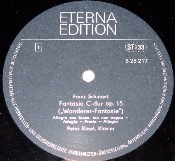 Eterna 8 26 217 - Franz Schubert, Peter Rösel - Fantasie C-Dur O - Image 2