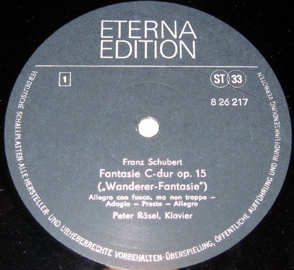 Eterna 8 26 217 - Franz Schubert, Peter Rösel - Fantasie C-Dur O - Image 2