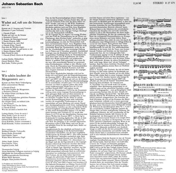 Eterna 8 27 675 - Johann Sebastian Bach, Arleen Auger, Peter Sch - Image 2
