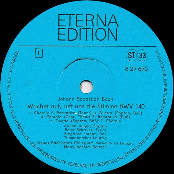 Eterna 8 27 675 - Johann Sebastian Bach, Arleen Auger, Peter Sch - Image 3