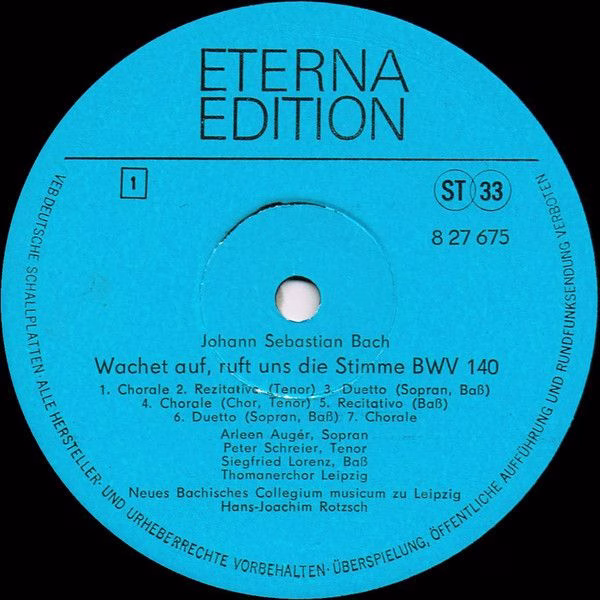Eterna 8 27 675 - Johann Sebastian Bach, Arleen Auger, Peter Sch - Image 3