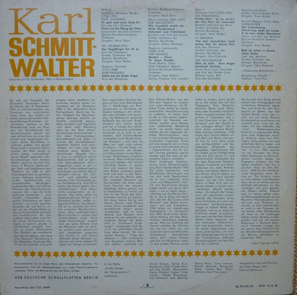 Eterna 8 21 098 - Karl Schmitt-Walter - Karl Schmitt-Walter - Ba - Image 2