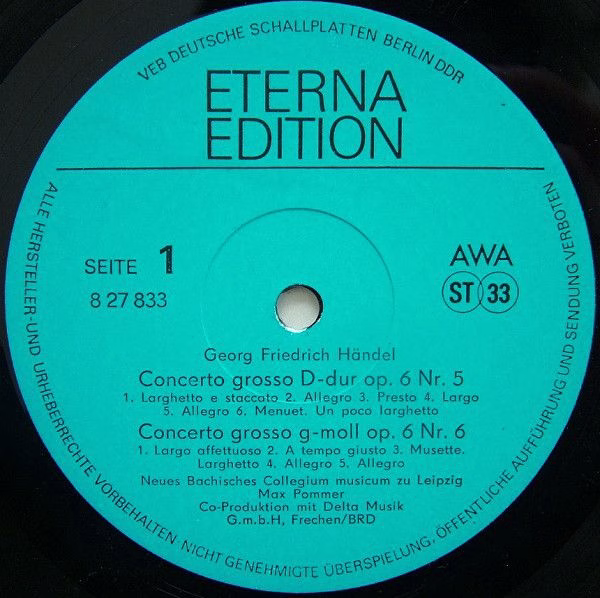 Eterna 8 27 833 - Georg Friedrich Händel, Neues Bachisches Colle - Image 3