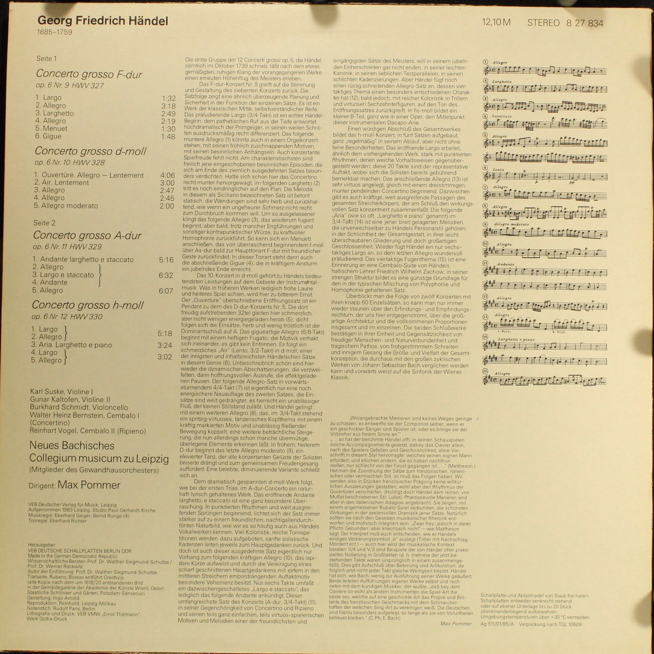 Eterna 8 27 834 - Georg Friedrich Händel, Neues Bachisches Colle - Image 2