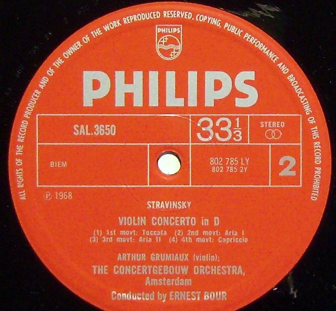 Philips 802 785 LY - Alban Berg, Igor Stravinsky, Arthur Grumiau - Image 3