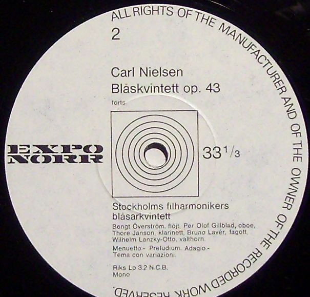 Expo Norr Riks Lp 3 - Sven-Erik Bäck, Carl Nielsen - Favola / Bl - Image 3