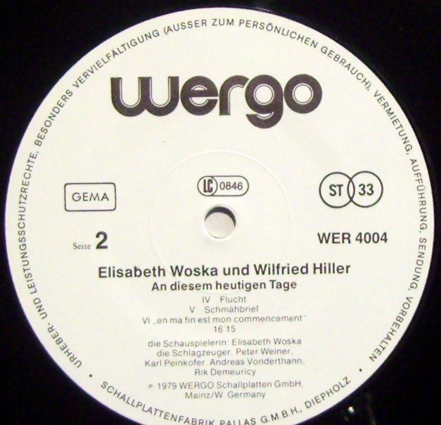 WERGO WER 4004 - Elizabet Woska, Wilfried Hiller - An Diesem Heu - Image 3