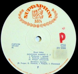 Supraphon DV 5906 - Emil Axman, Karel Hába - Smyčcový Kvartet Č.