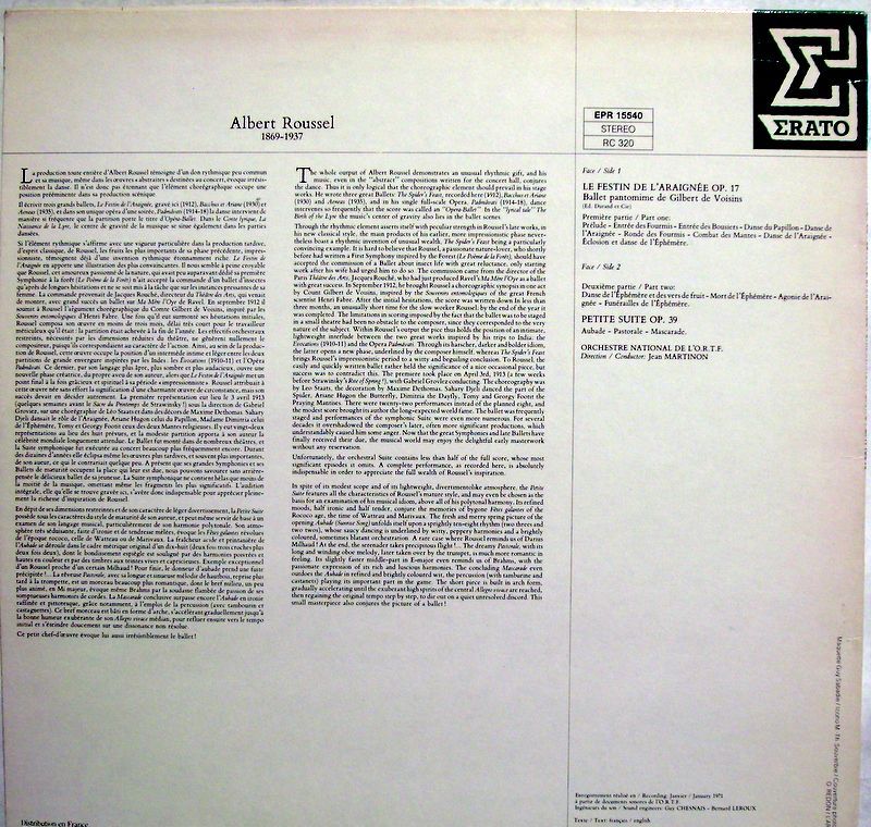 Erato EPR 15540 - Albert Roussel, Orchestre National De L'ORTF, - Image 2