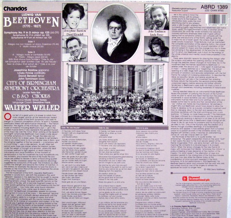 Chandos ABRD 1389 - Ludwig van Beethoven, Walter Weller, City Of - Image 2