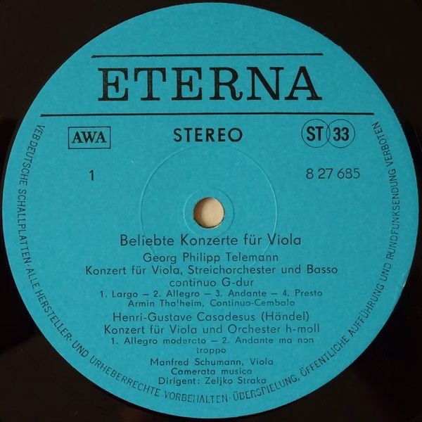 Eterna 8 27 685 - Manfred Schumann (2), Camerata Musica, Zeljko - Image 3