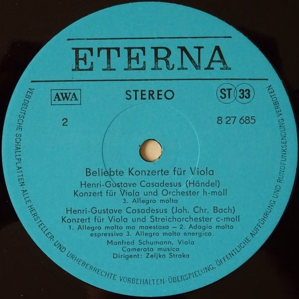 Eterna 8 27 685 - Manfred Schumann (2), Camerata Musica, Zeljko - Image 4