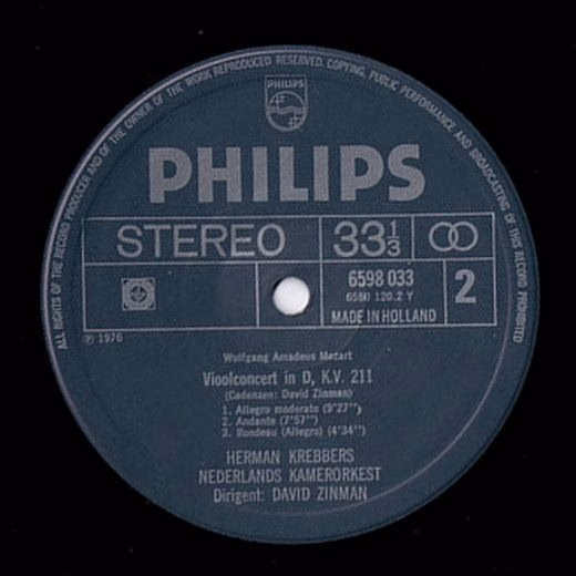 Philips 6598 033 - Wolfgang Amadeus Mozart, Herman Krebbers, Net - Image 4