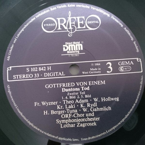 Orfeo (2) S 102 842 H - Gottfried von Einem, Theo Adam, Werner H - Image 4