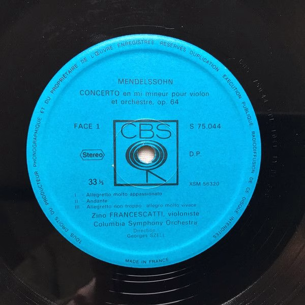 CBS 75 044 - Zino Francescatti, Felix Mendelssohn-Bartholdy, Max - Image 6