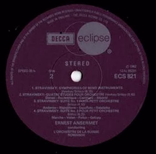 DECCA ECS 821 - Igor Stravinsky, L'Orchestre De La Suisse Romand - Image 3