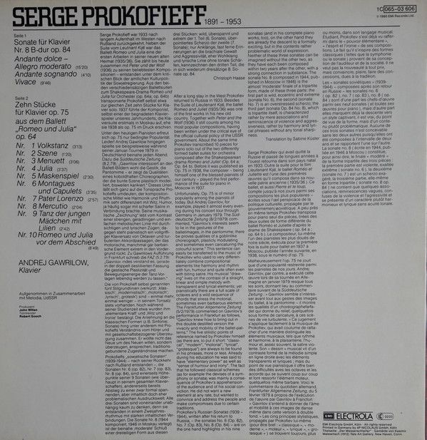 His Master's Voice 1C 065-03 606 - Andrei Gavrilov, Sergei Proko - Image 2