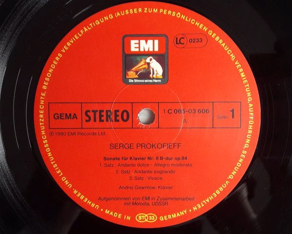 His Master's Voice 1C 065-03 606 - Andrei Gavrilov, Sergei Proko - Image 3