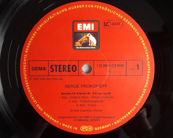 His Master's Voice 1C 065-03 606 - Andrei Gavrilov, Sergei Proko - Image 3