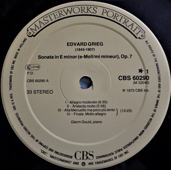 CBS Masterworks CBS 60290 - Edvard Grieg, Georges Bizet, Glenn G - Image 3