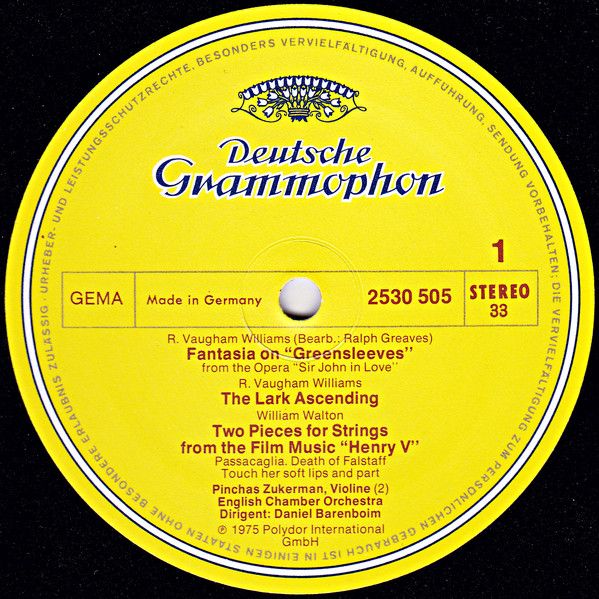 Deutsche Grammophon 2530 505 - Ralph Vaughan Williams, Sir Willi - Image 3
