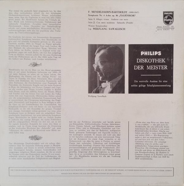 Philips 610 101 VR - Felix Mendelssohn-Bartholdy, Wiener Symphon - Image 2