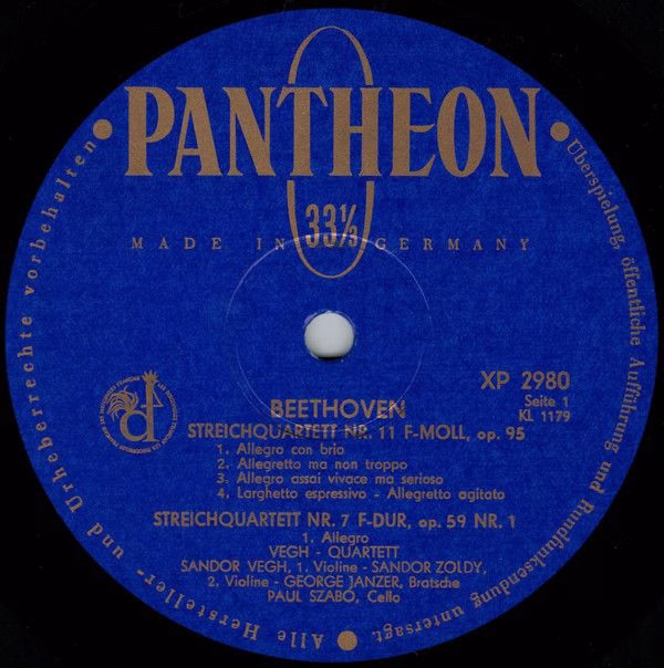 Opera 1077 - Ludwig van Beethoven, Quatuor Végh - Streichquartet - Image 4
