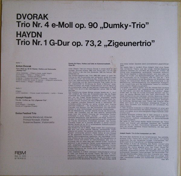 RBM Records RBM 3023 - Joseph Haydn, Antonín Dvořák, Swiss Festi - Image 2