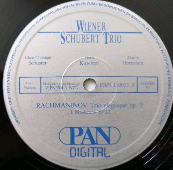 PAN (7) 170013 - Sergei Rachmaninoff, Wiener Schubert Trio - Tri - Image 3