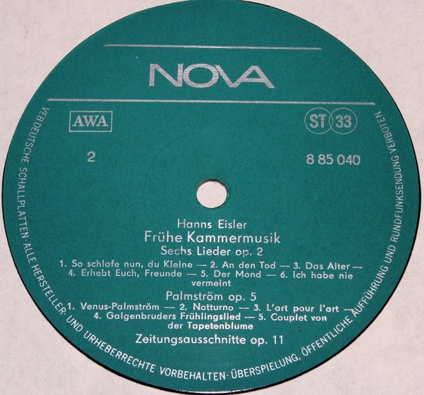 Nova 8 85 040 - Hanns Eisler - Frühe Kammermusik - Image 3