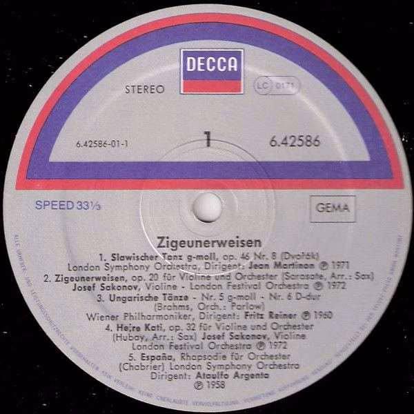 DECCA 6.42586 AH - Various - Zigeunerweisen Ungarische Tänze - C - Image 3