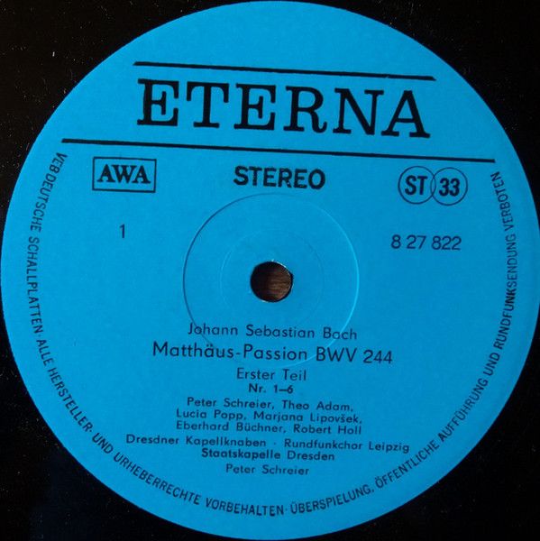 Eterna 8 27 822 - 825 - Johann Sebastian Bach, Peter Schreier - - Image 2