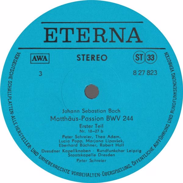 Eterna 8 27 822 - 825 - Johann Sebastian Bach, Peter Schreier - - Image 4