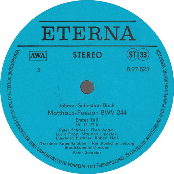 Eterna 8 27 822 - 825 - Johann Sebastian Bach, Peter Schreier - - Image 4