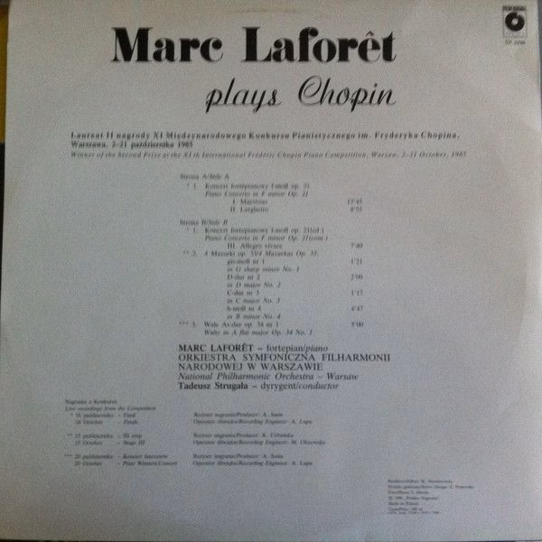 Polskie Nagrania Muza SX 2299 - Marc Laforet, Frédéric Chopin, O - Image 2