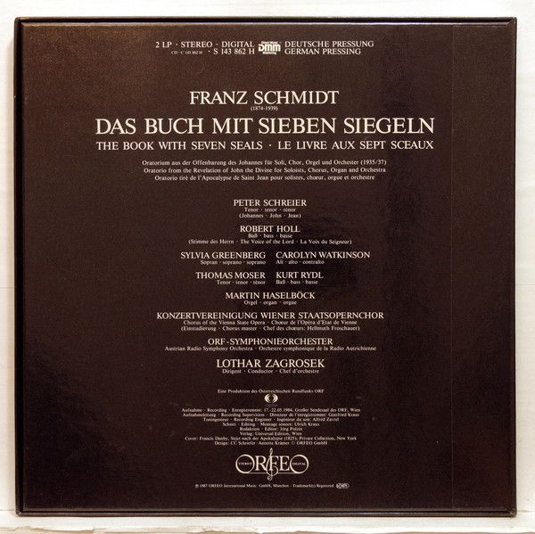 Orfeo (2) S 143 862 H - Franz Schmidt, Peter Schreier, Robert Ho - Image 2