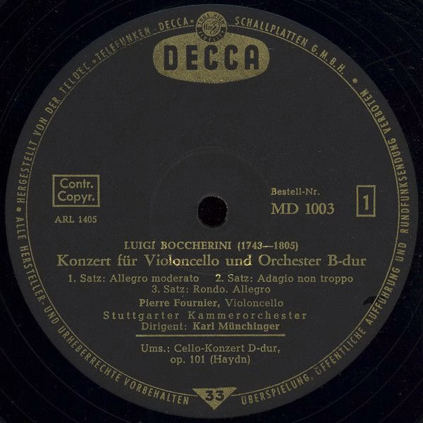 DECCA MD 1003 - Joseph Haydn, Luigi Boccherini, Pierre Fournier, - Image 3