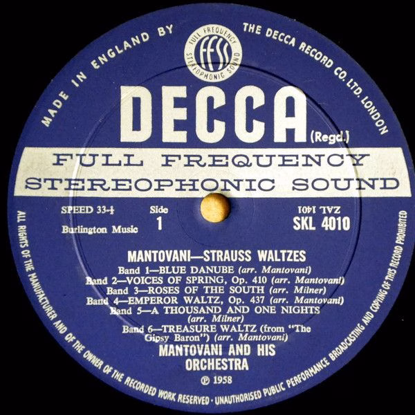 DECCA SKL 4010 - Mantovani And His Orchestra - Strauss Waltzes - Image 3