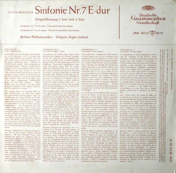 Deutsche Grammophon LPM 18 112 - Anton Bruckner, Berliner Philha - Image 2